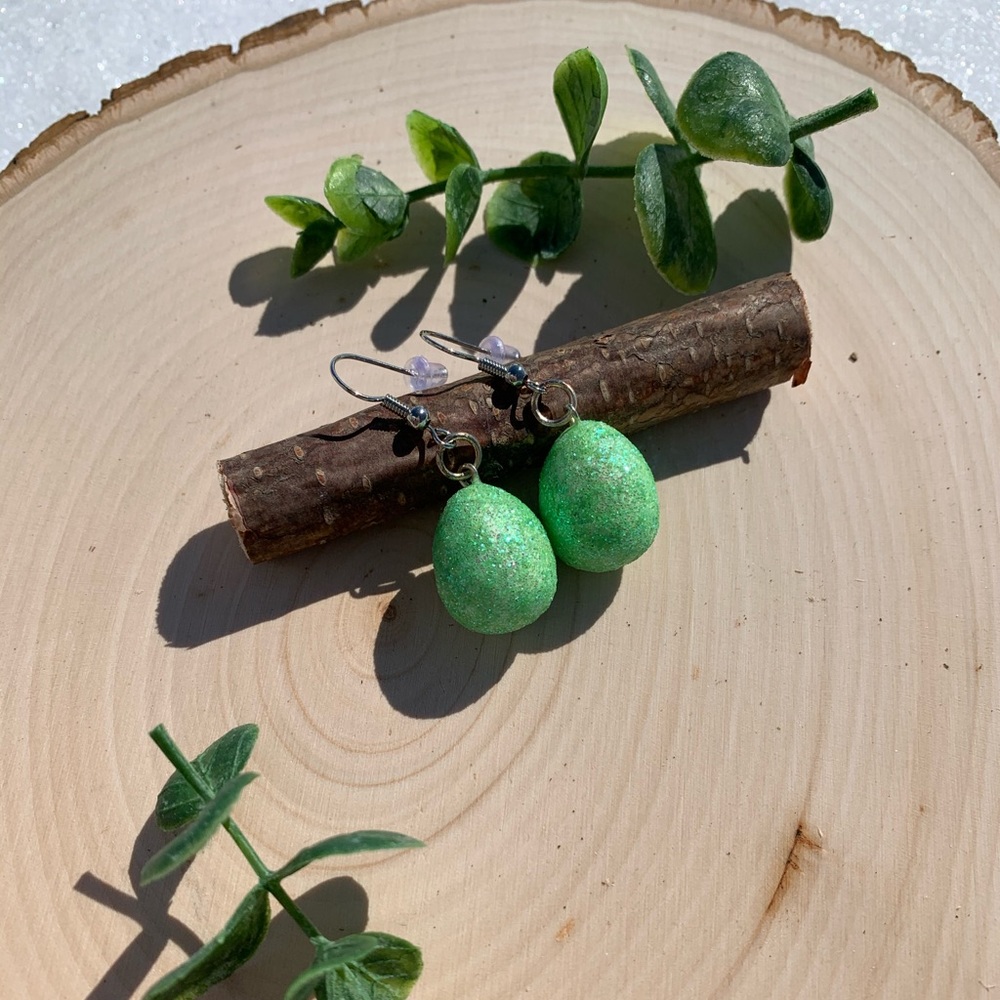 Pastel Green Easter Egg Earrings